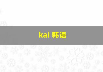 kai 韩语